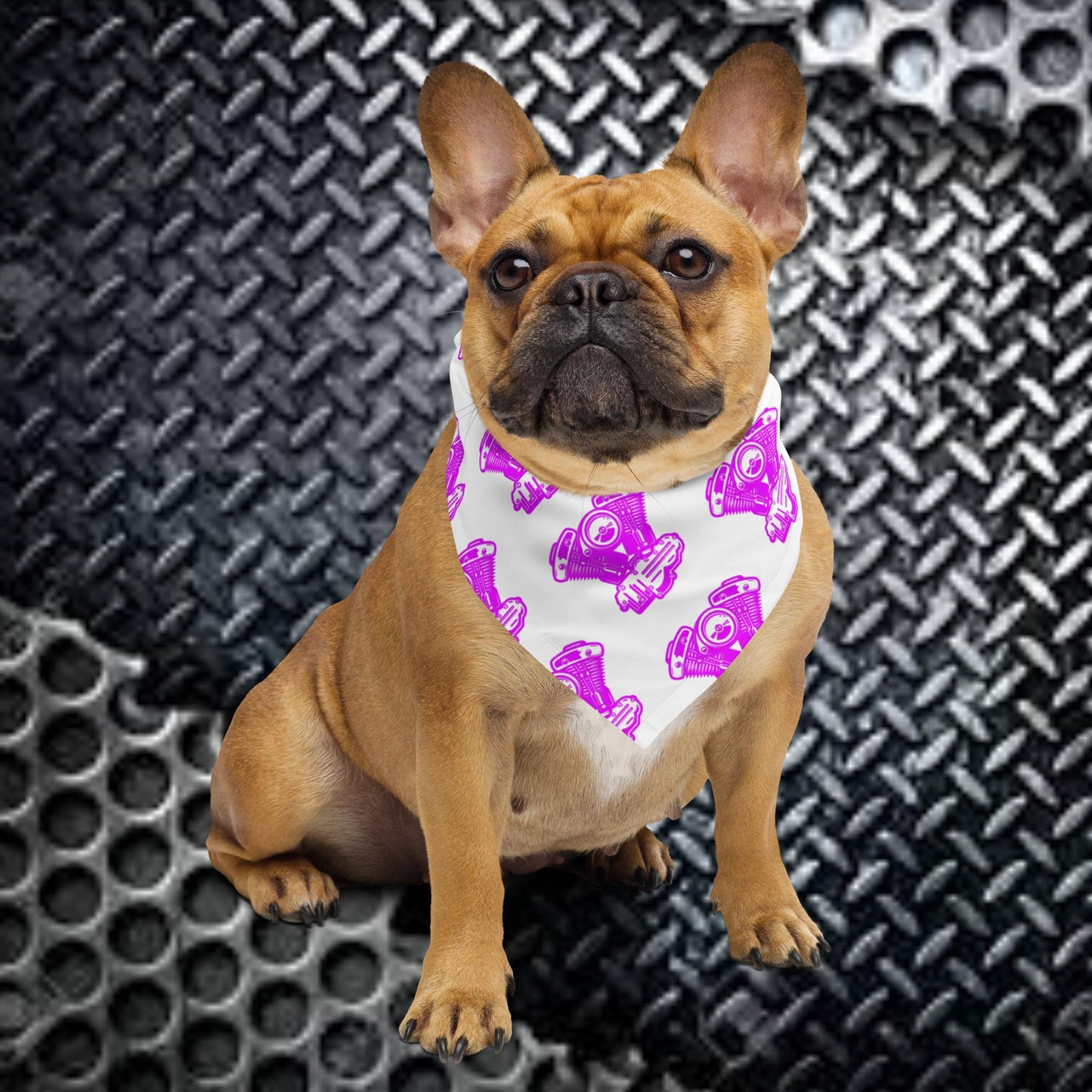 Pink and White Motorcycle Engine All-over print Bandana